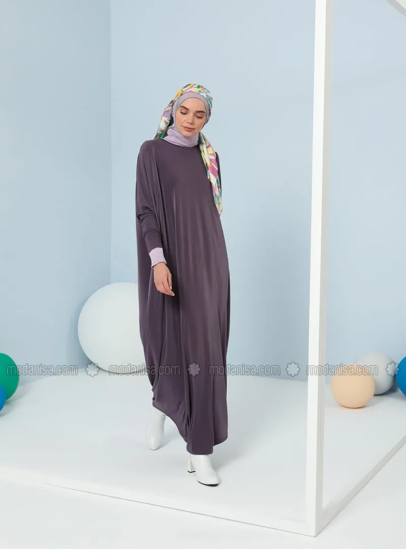 Bat Sleeves Modest Dress Lila