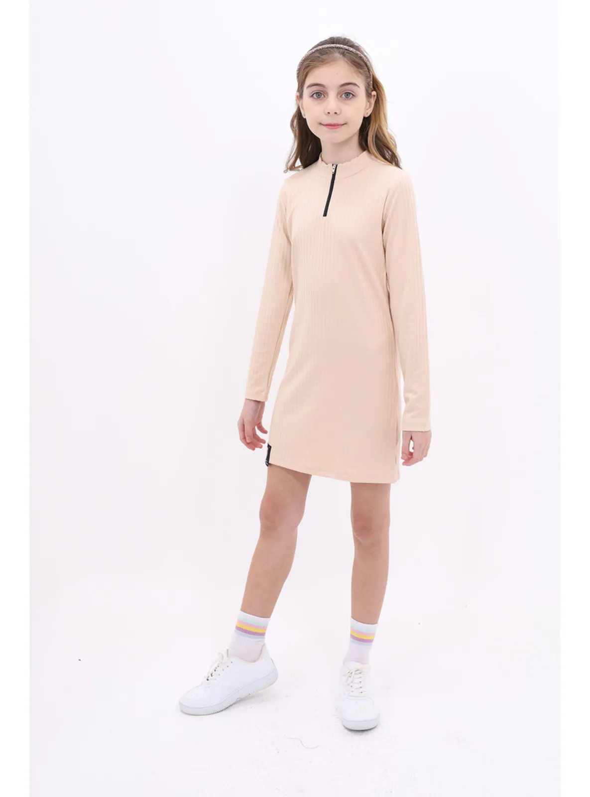 Beige - Girls` Dress