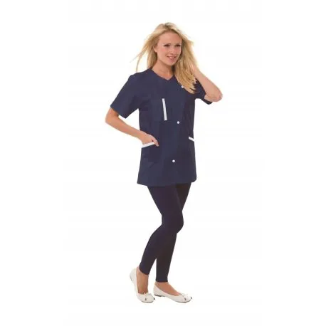 Blouse pharmacie Bleu Marine longueur 75 cm polycoton - Rémi Confection