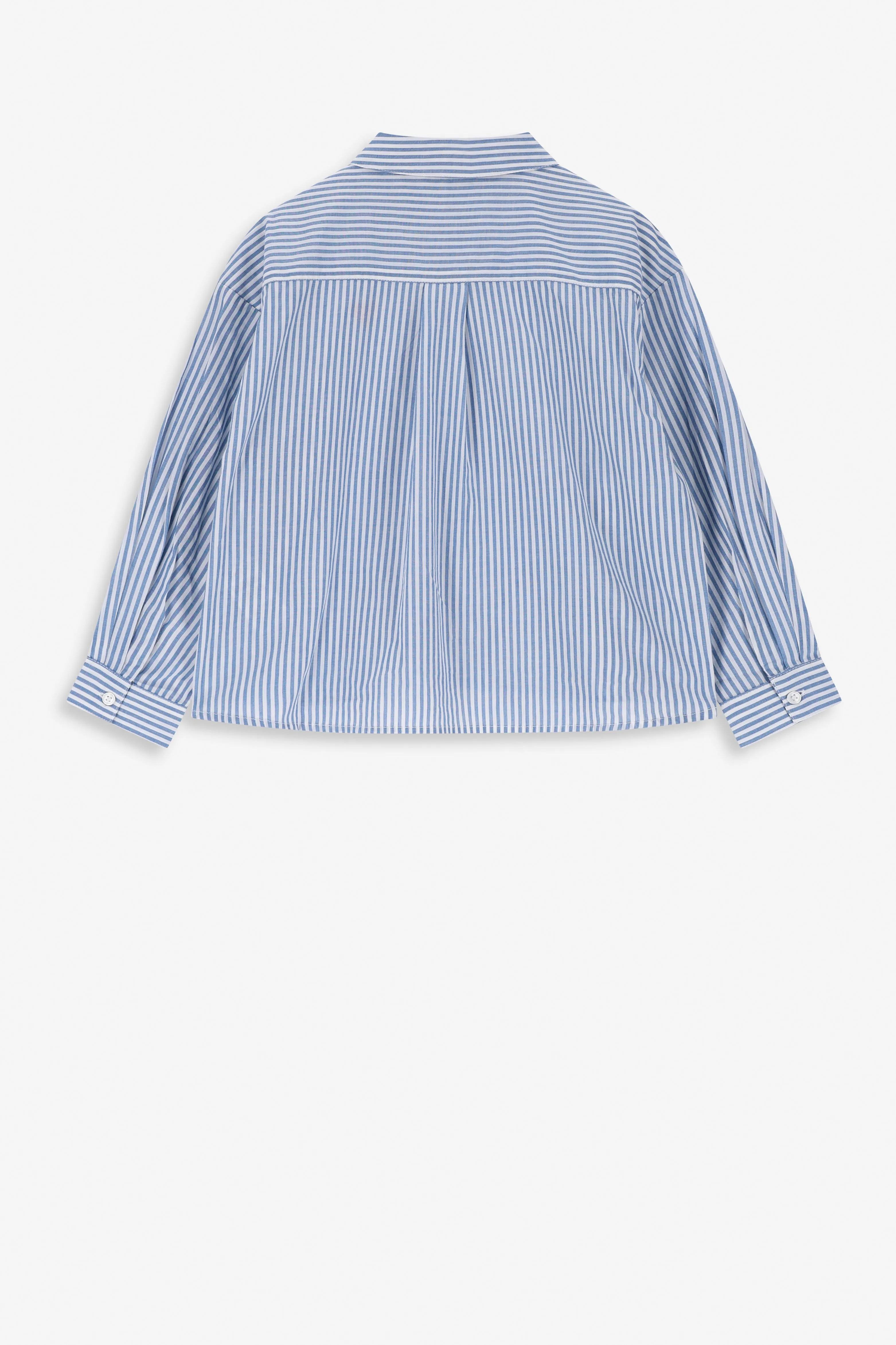 Blouse rayée avec cœur - bleu