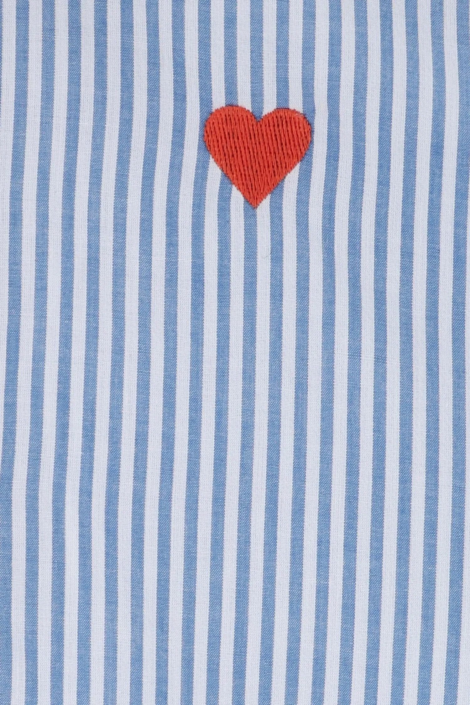 Blouse rayée avec cœur - bleu