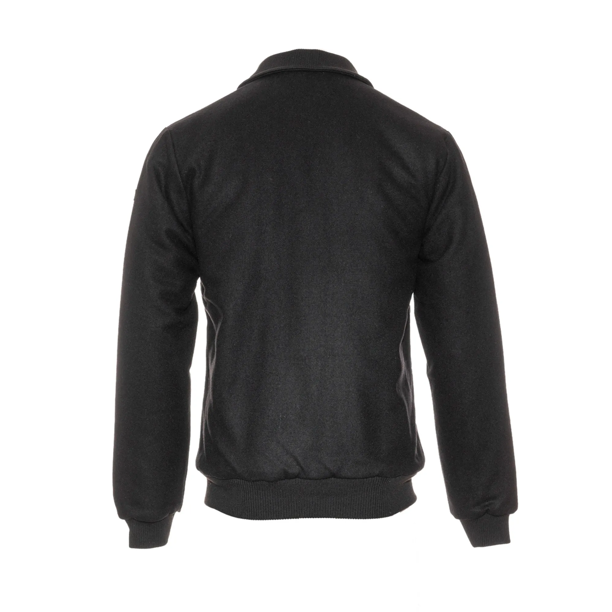 Blouson à capuche en laine noir