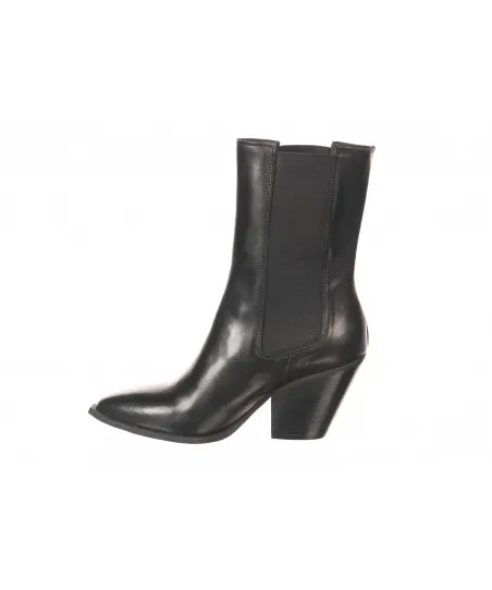 bottine tiag cuir lisse noir à élastique et bout pointu, Osmose shoes.