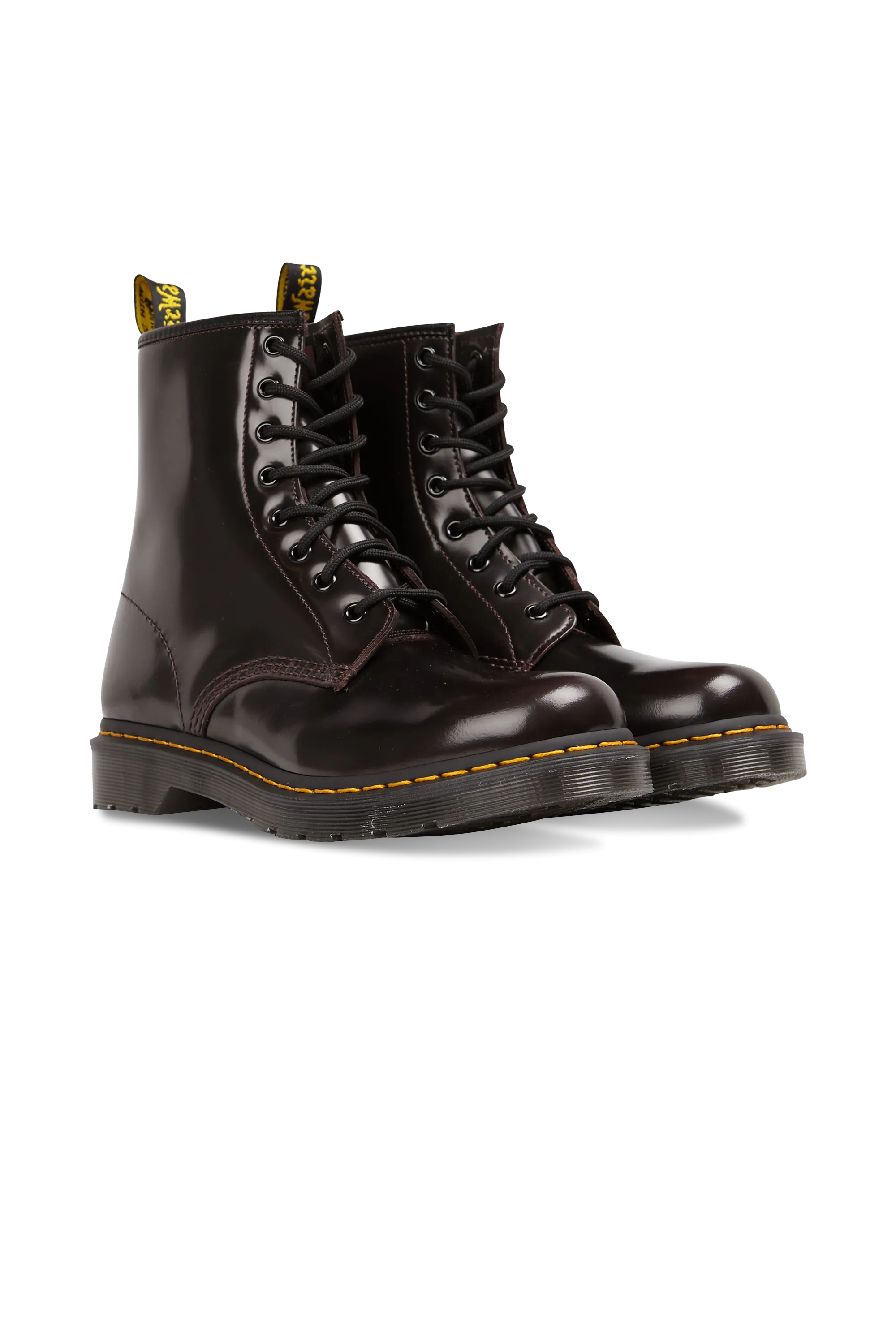 Bottines En Cuir Vernis à Lacets Rouge Dr. Martens - Femme | Citadium