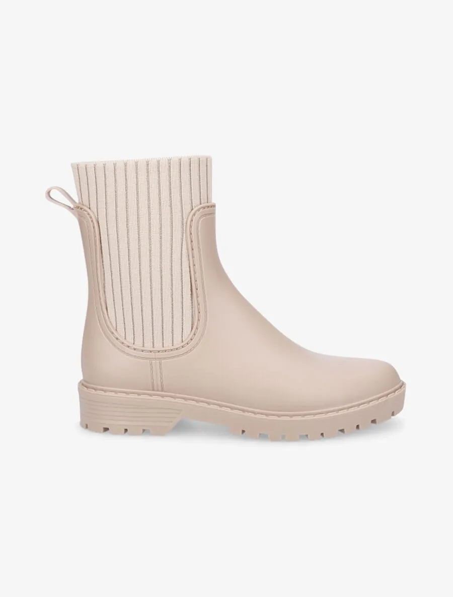 Bottines style chaussettes - Beige