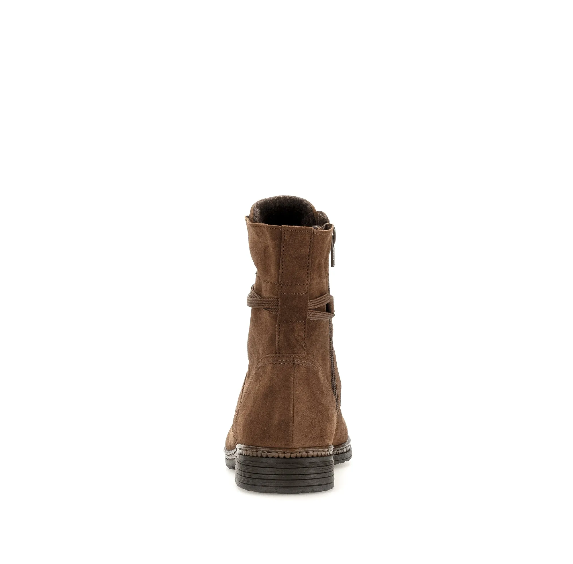 Bottines à lacets cognac en velours