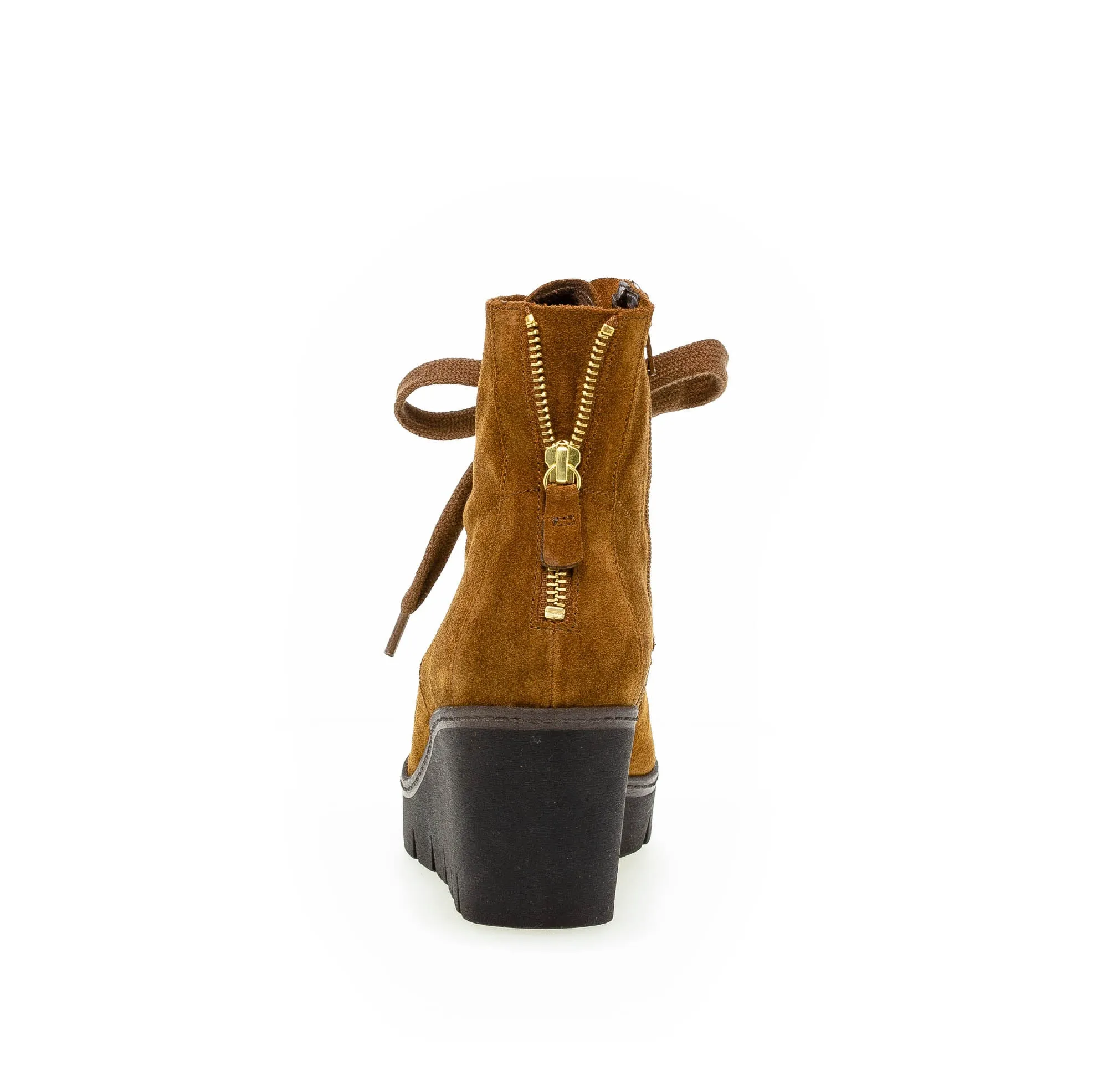 Bottines à lacets marron en velours