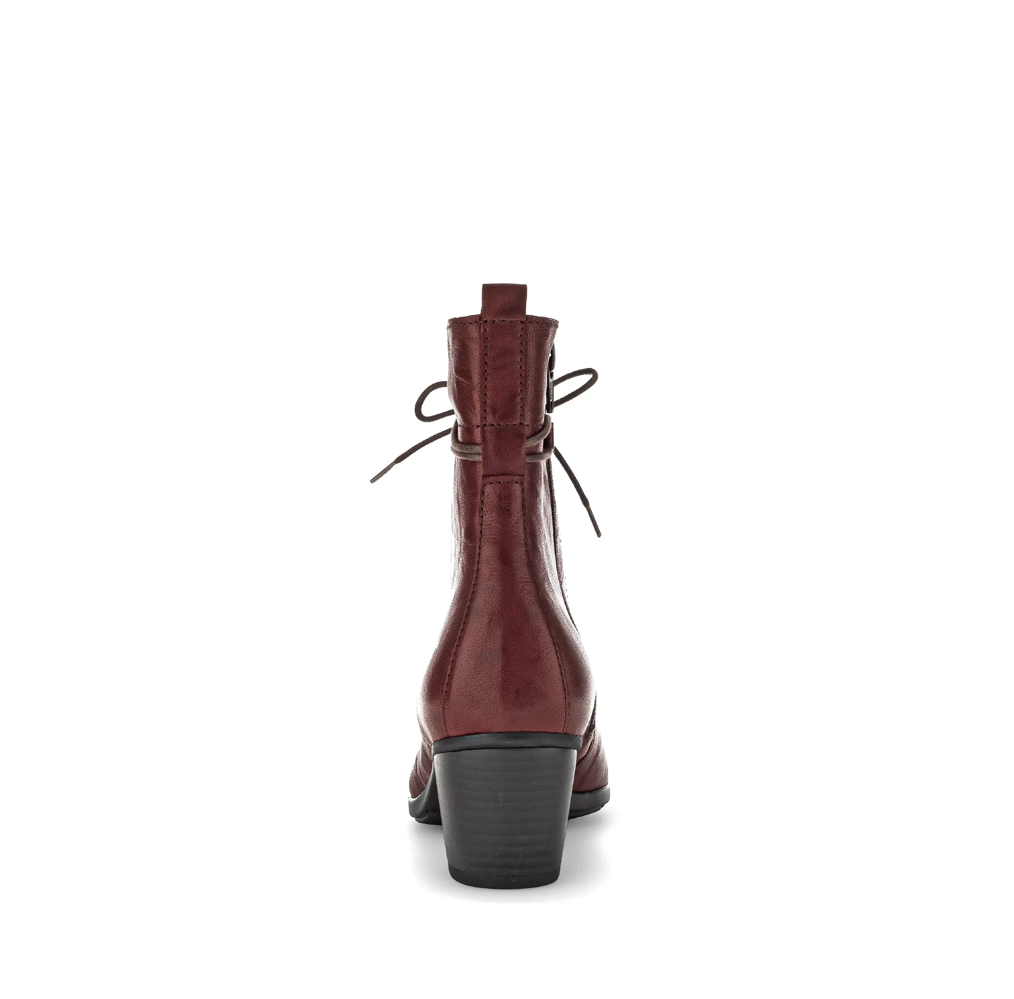 Bottines à lacets rouges en cuir lisse