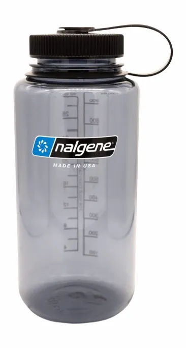 Bouteille d'Eau Nalgene Wide Mouth 1000 ml Grey Black cap