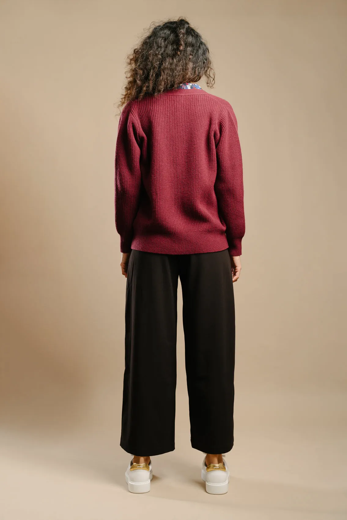 Cardigan laine myrtille