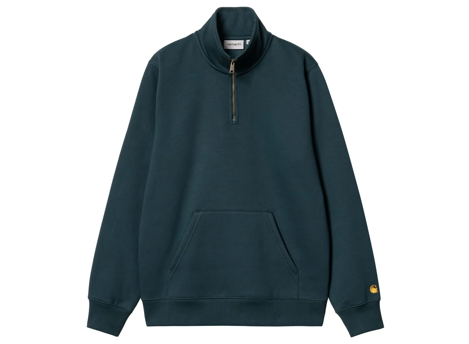 Carhartt WIP Chase Neck Zip Sweat Duck Blue / Gold