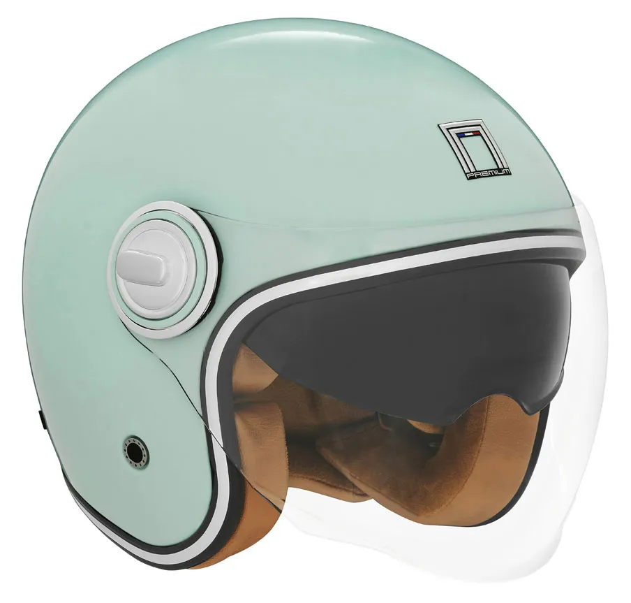 Casque Nox Premium Heritage vert d'eau, Jet ECE 22 06