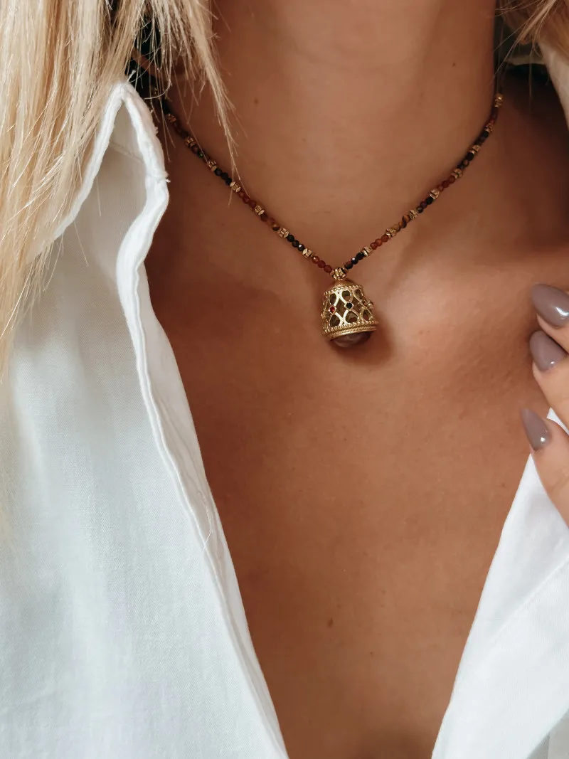 Collier Namibie - Marron/Doré