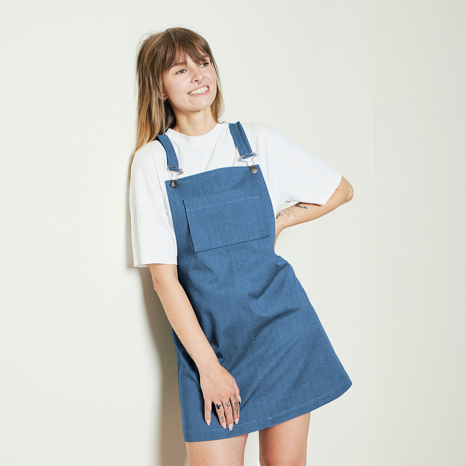 Denim de coton stretch moyen – bleu jean