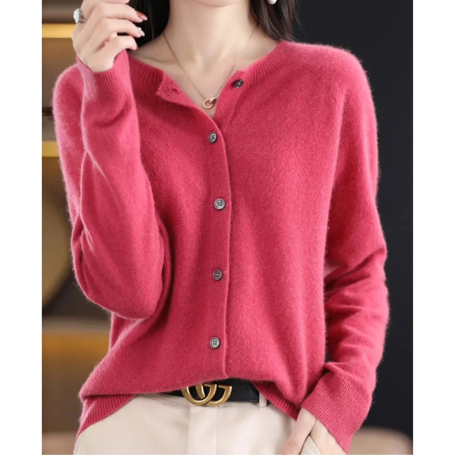 Eloria | Cardigan Boutonné légant pour Femmes