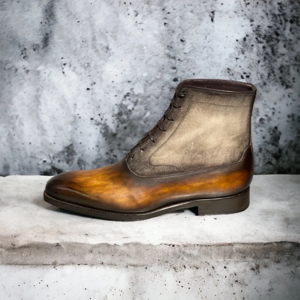 FR09 BOTTINES À LACETS Bi-matières
