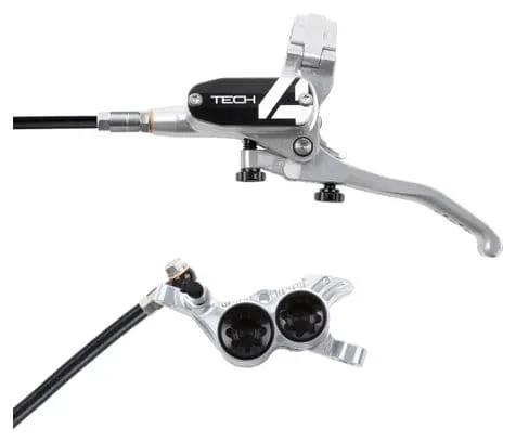 Frein Avant Hope TECH4 V4 Argent / Noir Durite Tressé Aviation