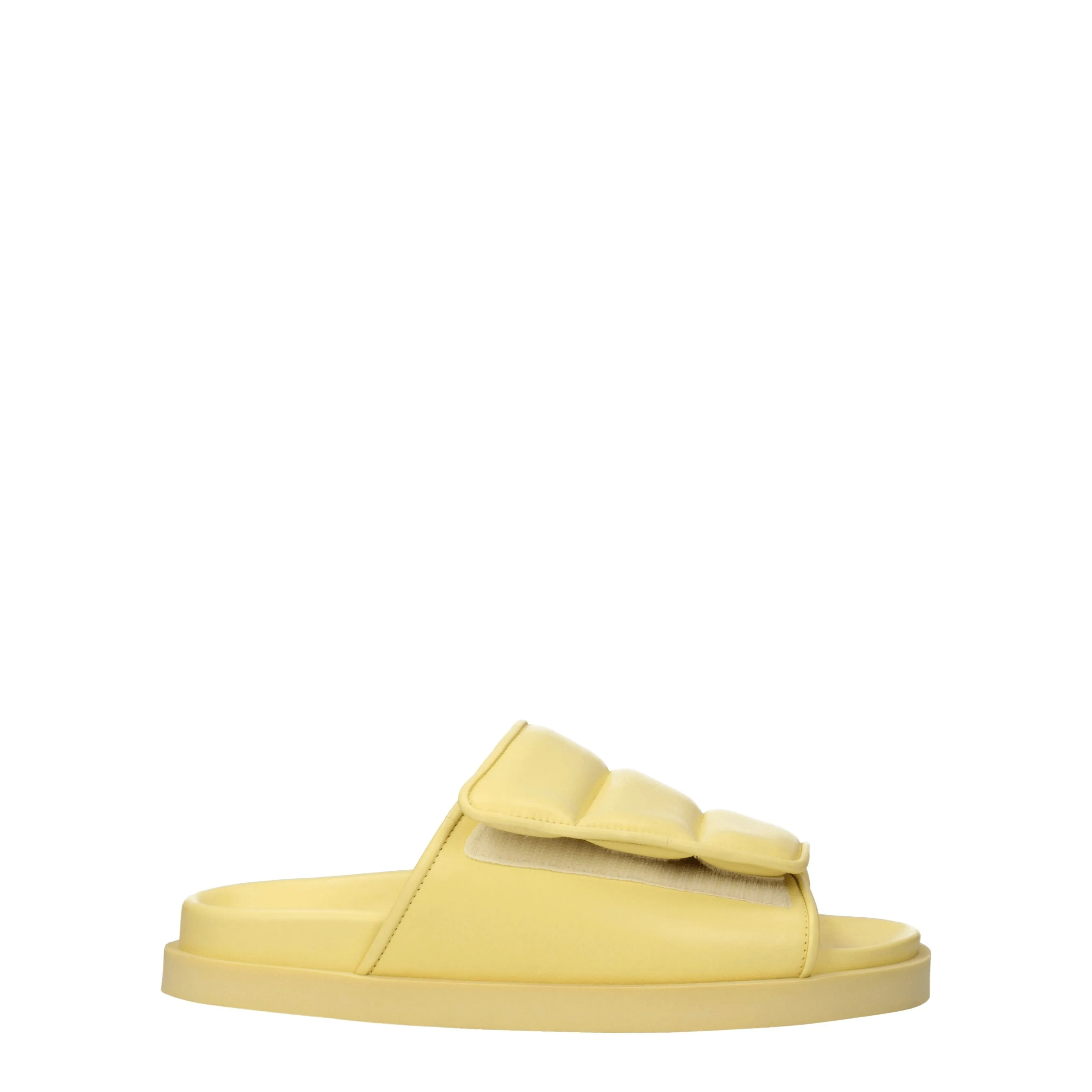 Gia Borghini Slippers and HOOVES Femmes en cuir jaune / pastel jaune
