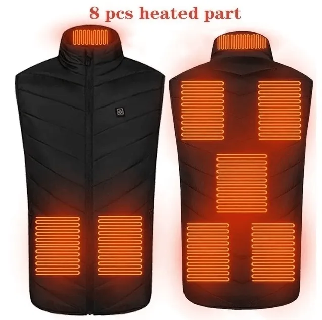 Gilet Chauffant Electrique - 8 Zones chauffantes
