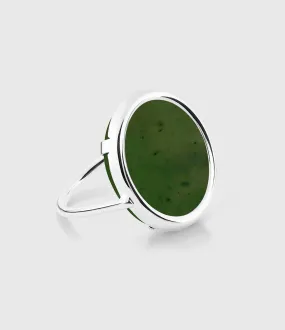 GINETTE NY Partager  Bague Disc Jade Or Blanc  