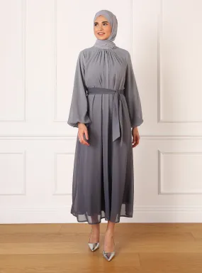 Granite Gray - Modest Evening Dress
