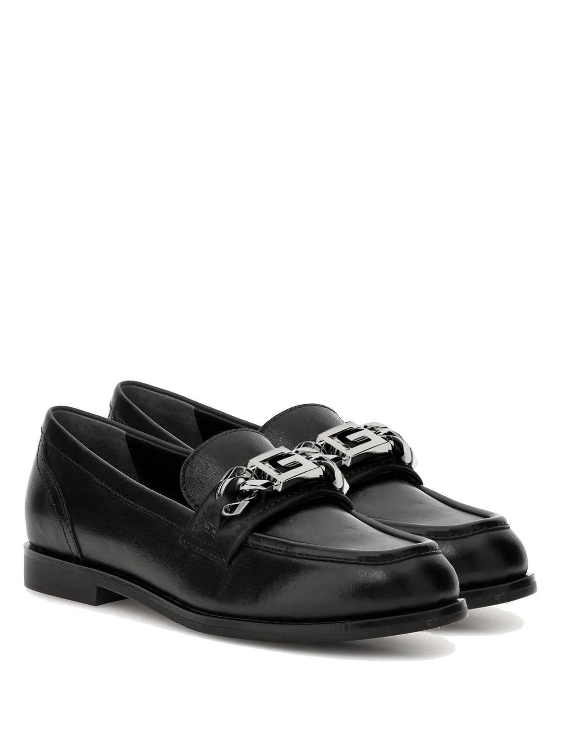 Guess Victer Chaussure Mocassin En Cuir Noir - Achetez À Prix Outlet!