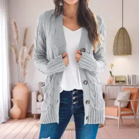 Idunn | Long cardigan en maille torsadée pour femme