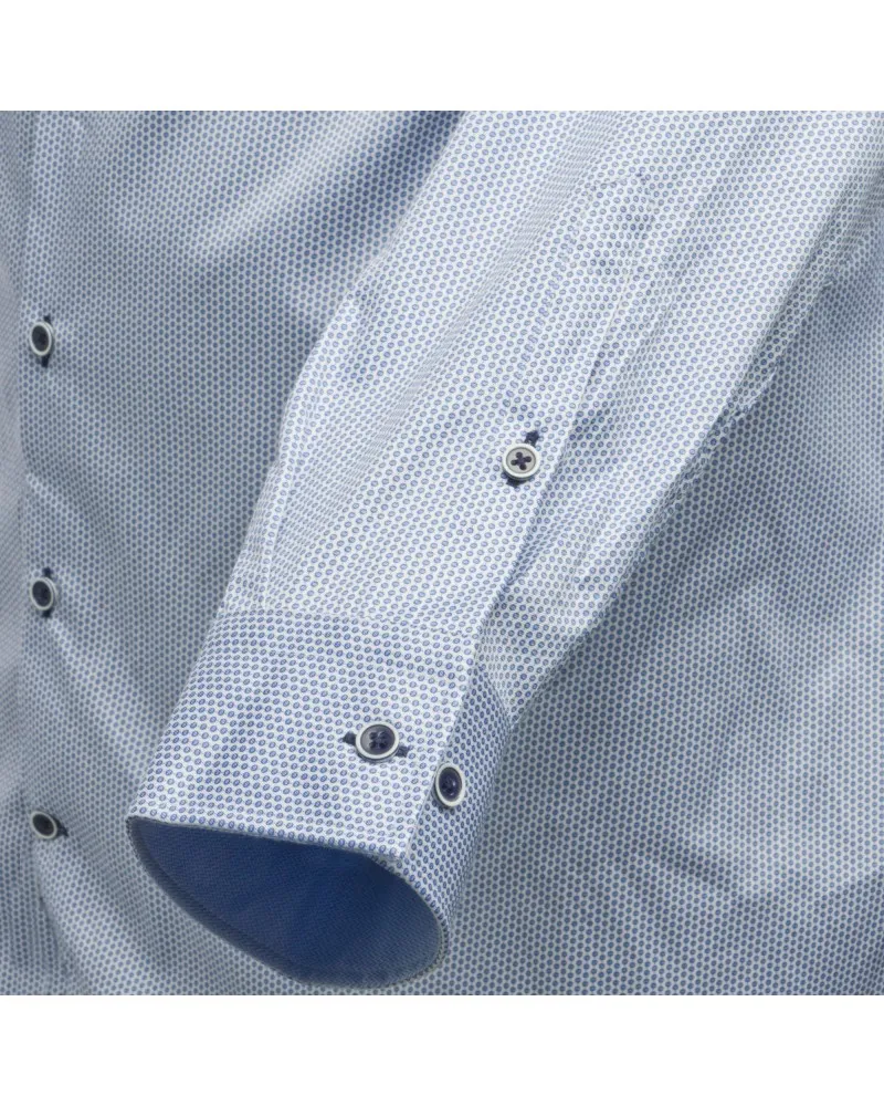 J.Ordell Chemise cintrée manches extra-longues 72 cm en opposition bleue - Size-factory