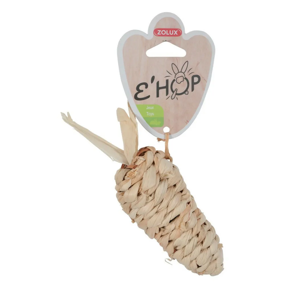Jouet carotte ehop feuille de maïs 12 cm, pour rongeur