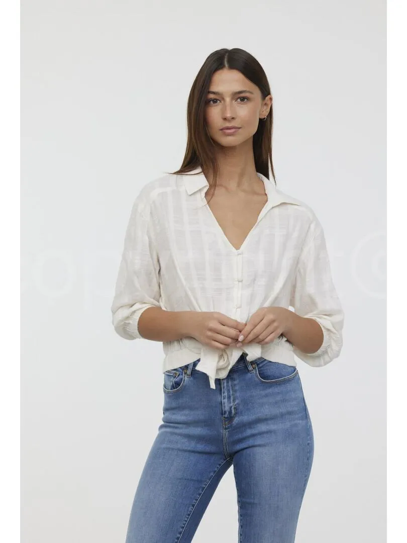 Lee Cooper - Chemise manches 3/4 coton regular DATINA - Rose clair