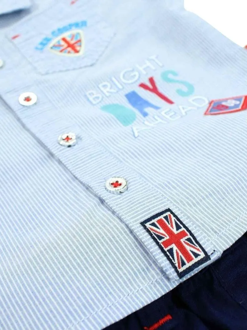 Lee Cooper - Ensemble ​​Chemise short bébé garçon Imprimé Logo - Bleu marine