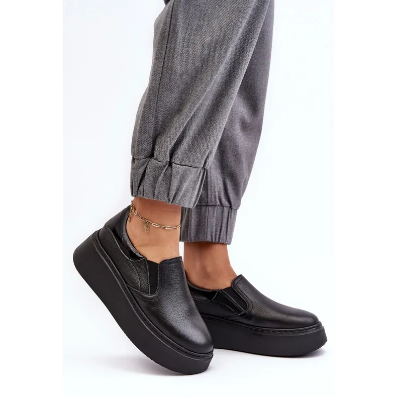 Lemar Manish Lemar Chaussures de sport en cuir pour femme sur la plateforme le noir