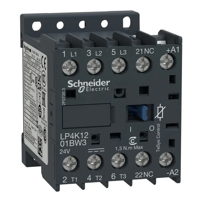 LP4K1201BW3 Schneider | Contacteur 12A | Bobine 24Vcc | 3NO