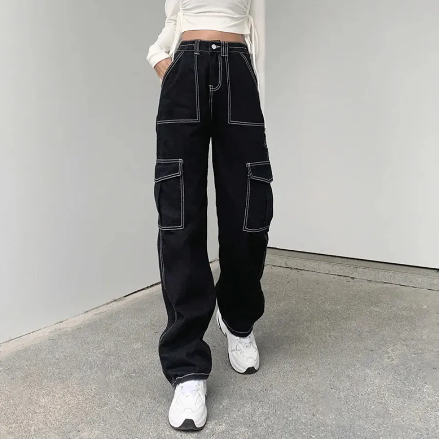 Lysiane | Jean Large pour femme | Taille Haute