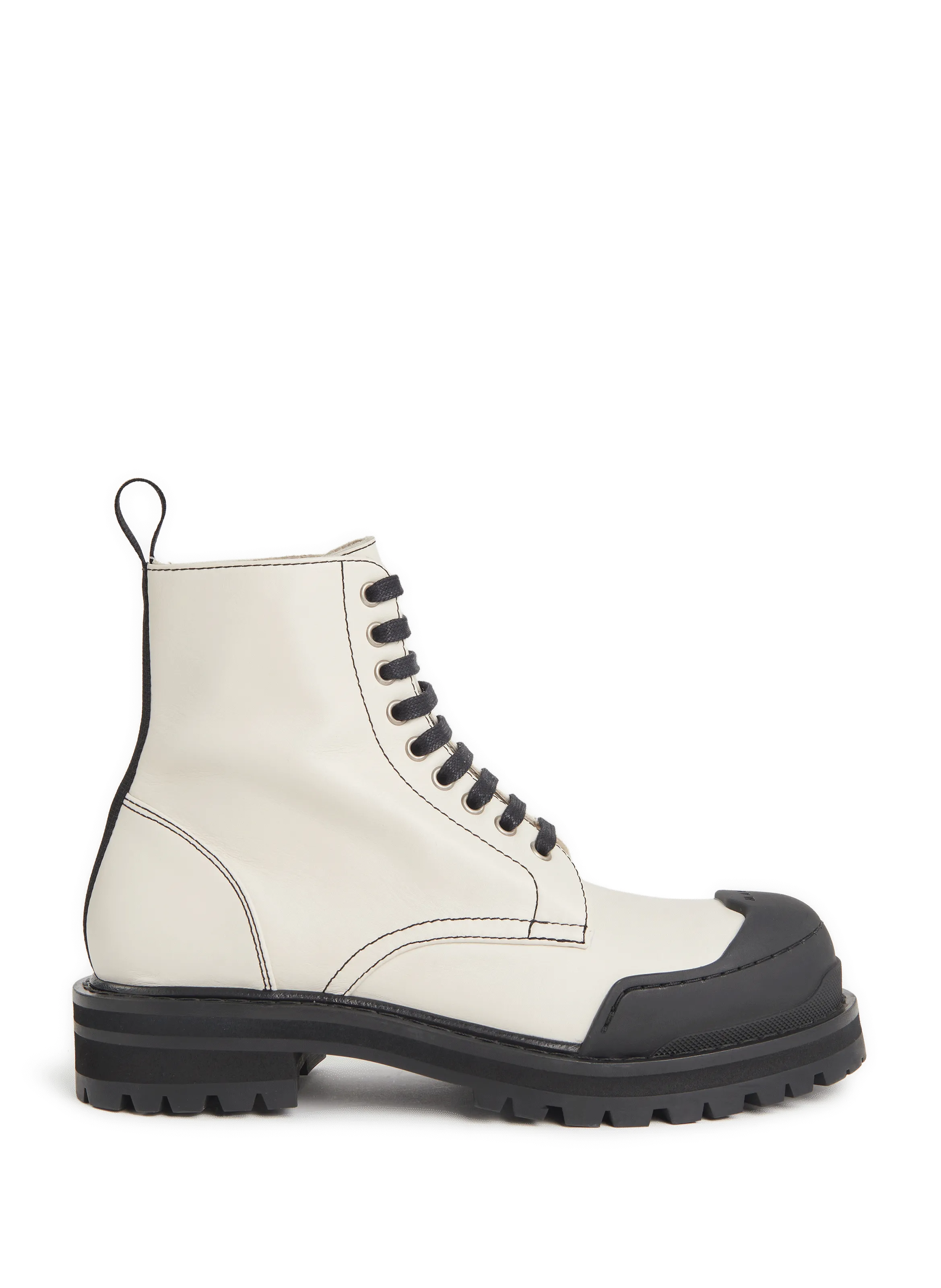 MARNI  Bottines à lacets en cuir  - Beige
