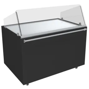 Meuble pizza chauffant 120°c ouverte dessus inox