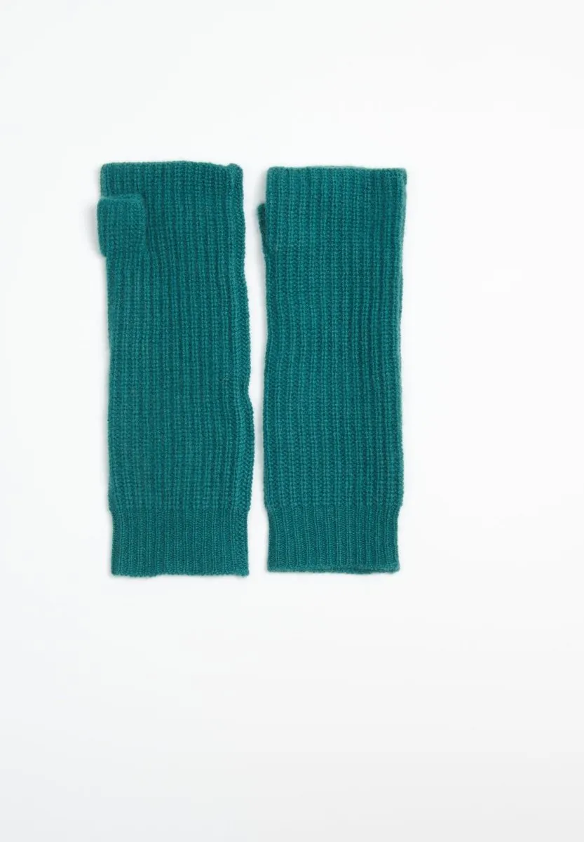 Mitaines cachemire 4 fils vert foncé - UNI 8