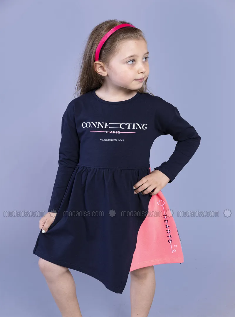 Navy Blue - Girls` Dress