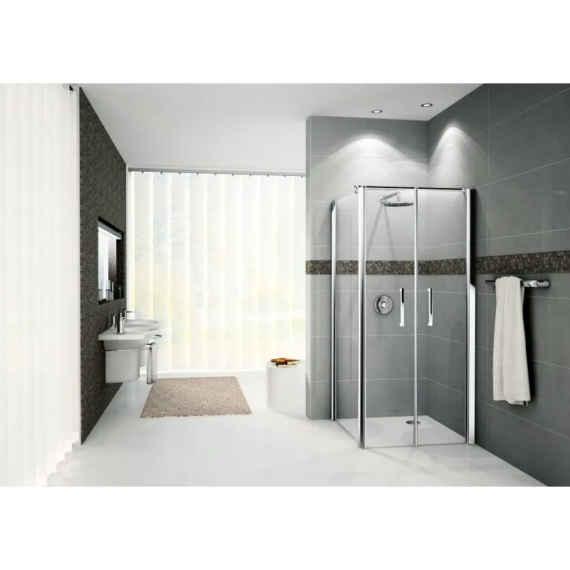 Novellini  Giada 2b paroi fixe cm 87-90 verre trempe transparent  profilé blanc: GIADNF2B87-1A