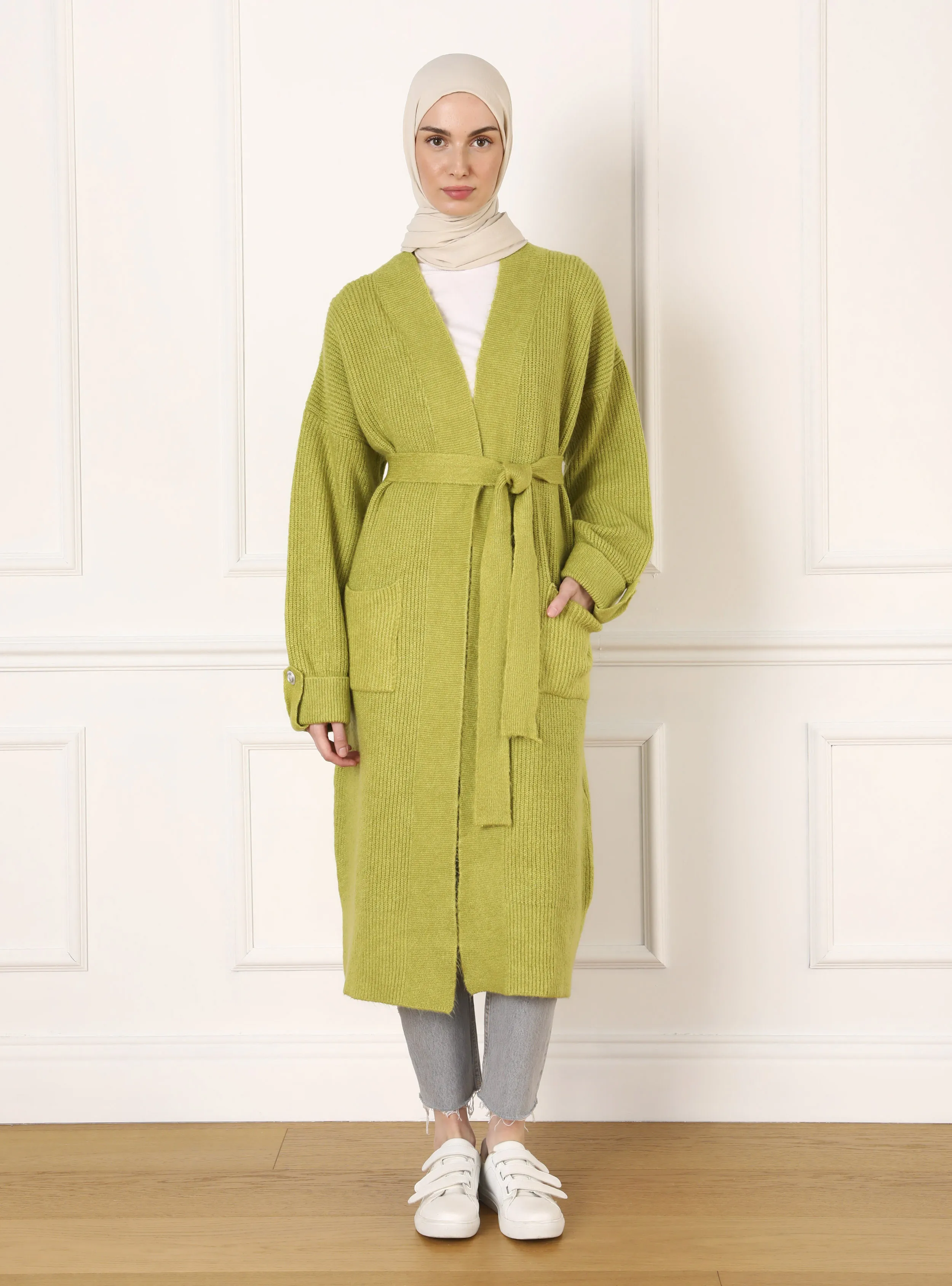 Olive Green - Knit Cardigan