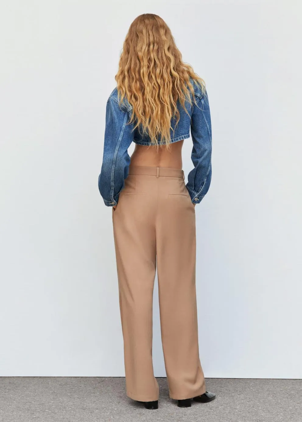 Pantalon | Femme MANGO Pantalon Pinces Wideleg Beige