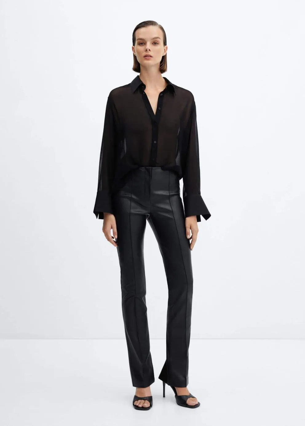 Pantalon | Femme MANGO Pantalon Skinny Similicuir Noir