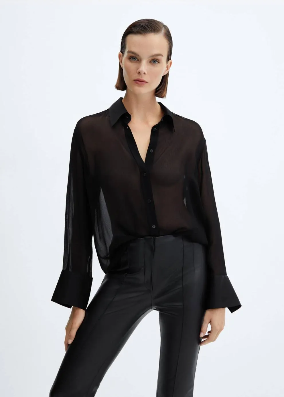 Pantalon | Femme MANGO Pantalon Skinny Similicuir Noir