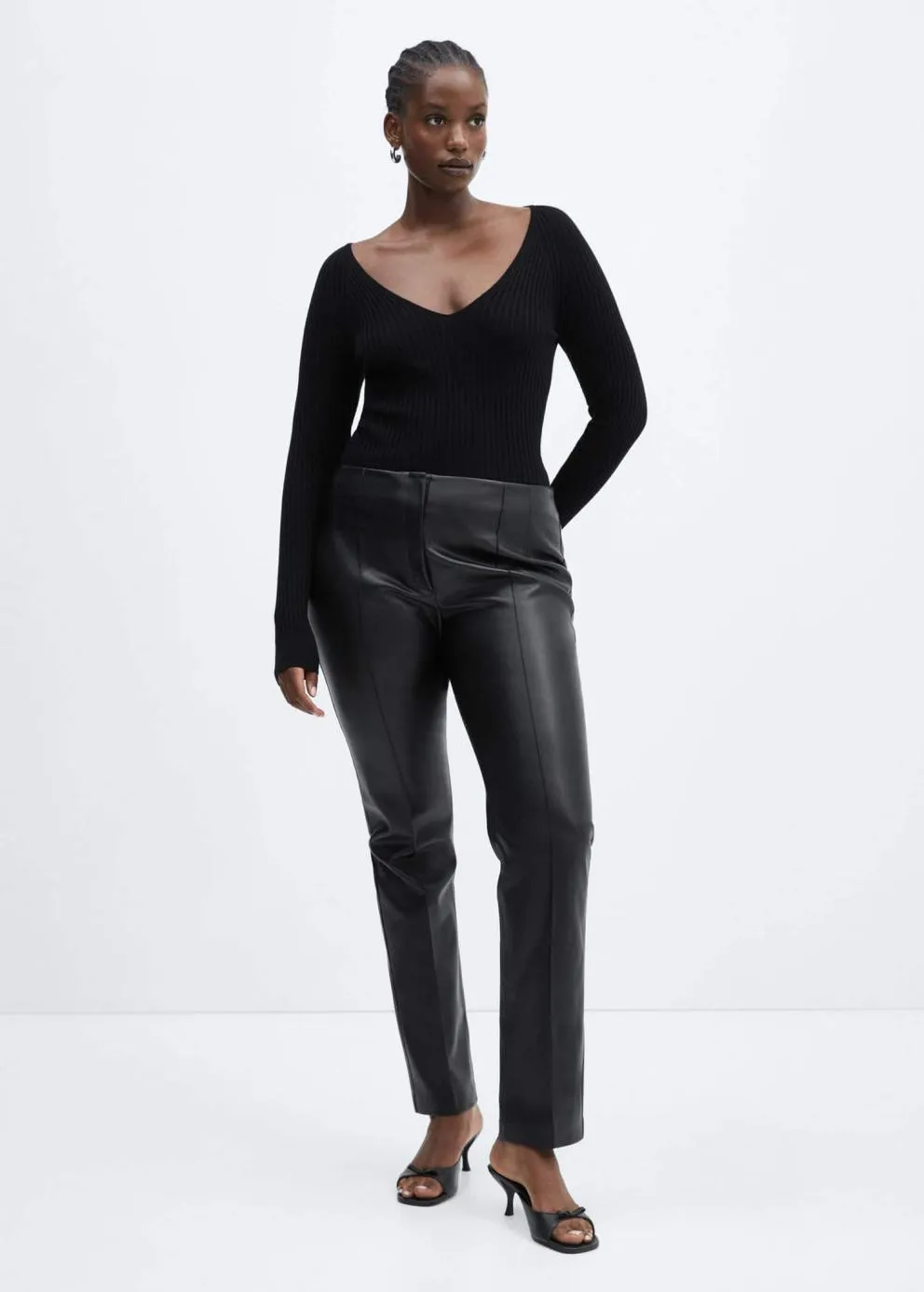 Pantalon | Femme MANGO Pantalon Skinny Similicuir Noir