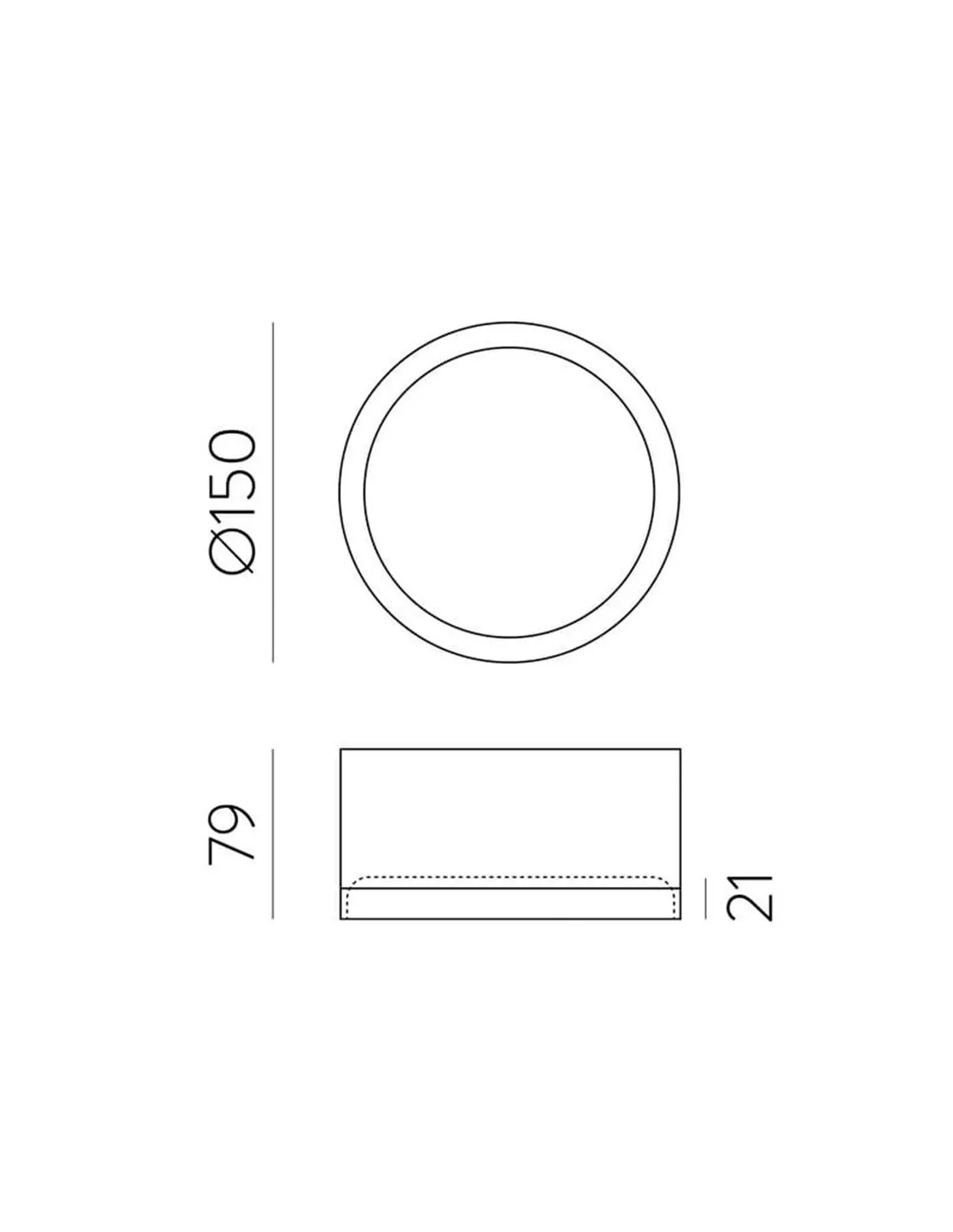 Plafonnier LED TECH 18W 3000K Ø 15cm Blanc Texturé IP44 | Éclairage ACB