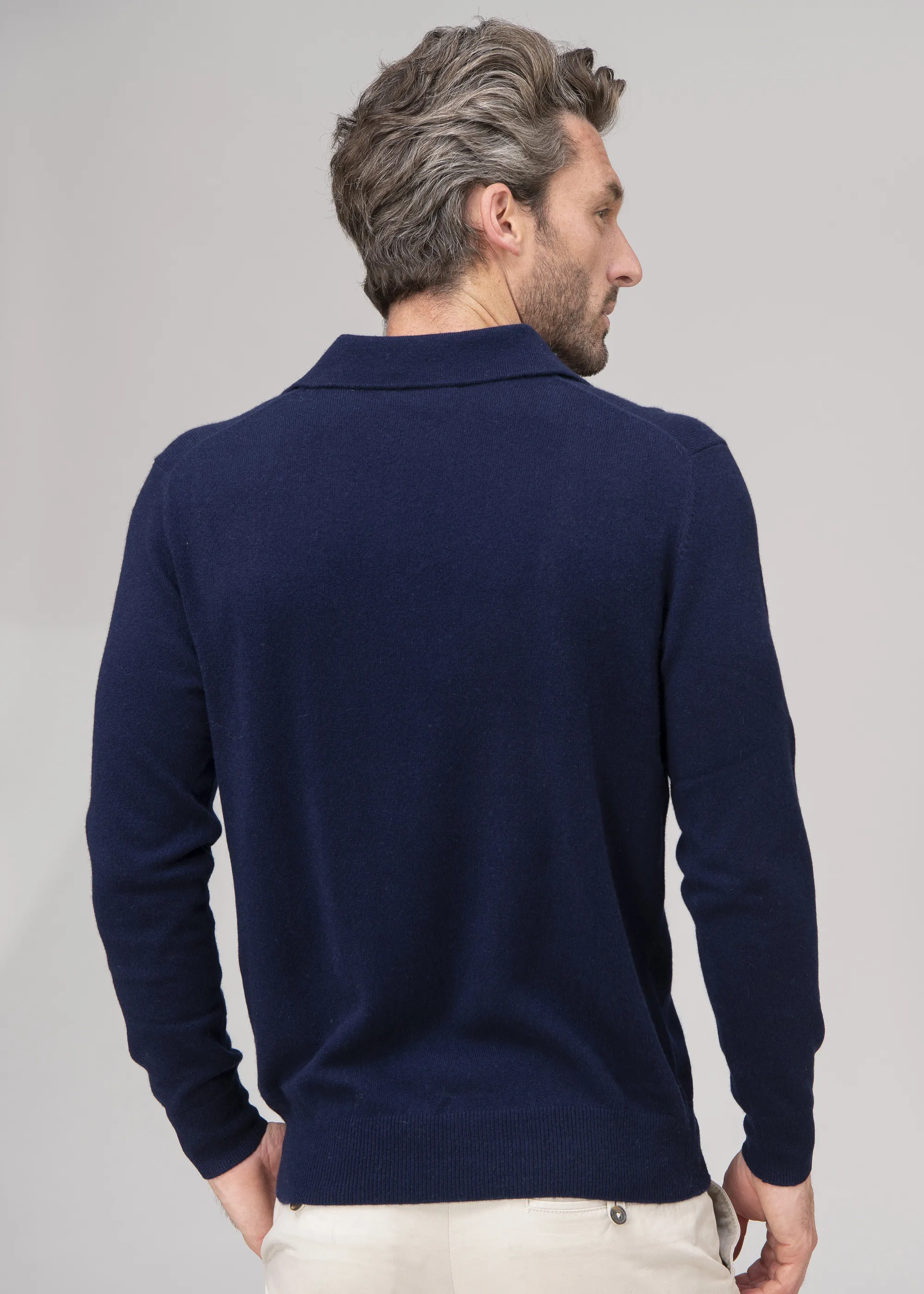 Polo cachemire bicolore 2 fils