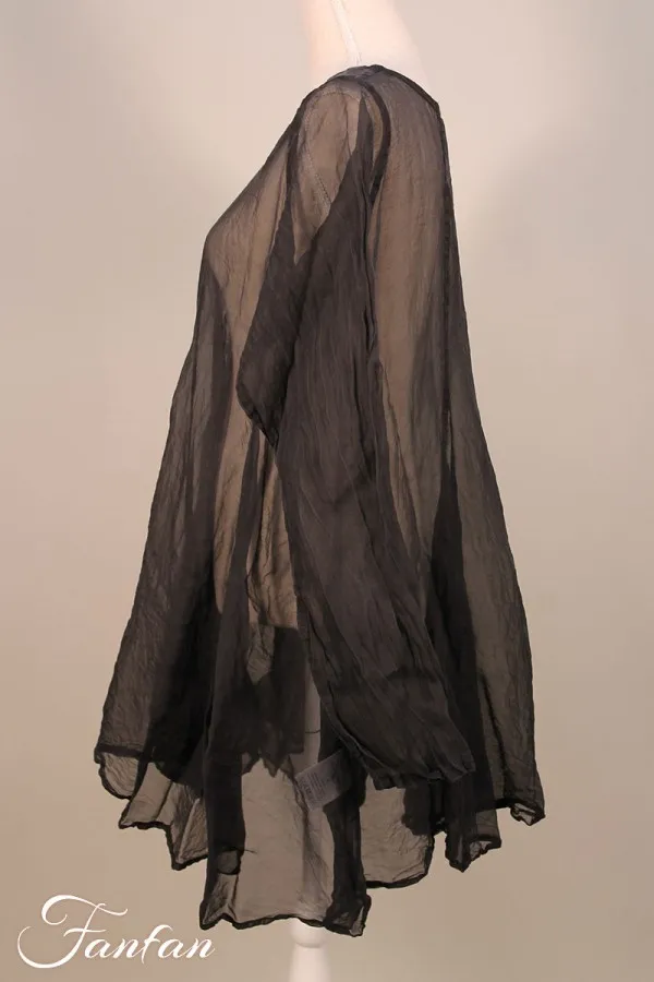 Privatsachen Tunique en organza de soie Tresselten Kaviar