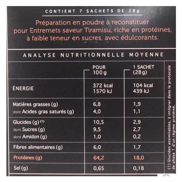 Protifast Entremet Hyperprotéiné Tiramisu 7 sachets