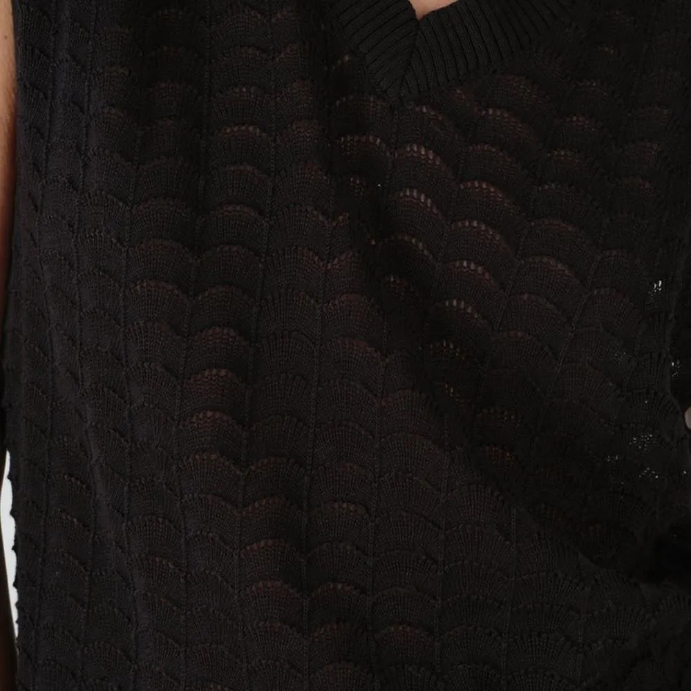 Pull Sans Manches Noir Femme Deeluxe Kaya
