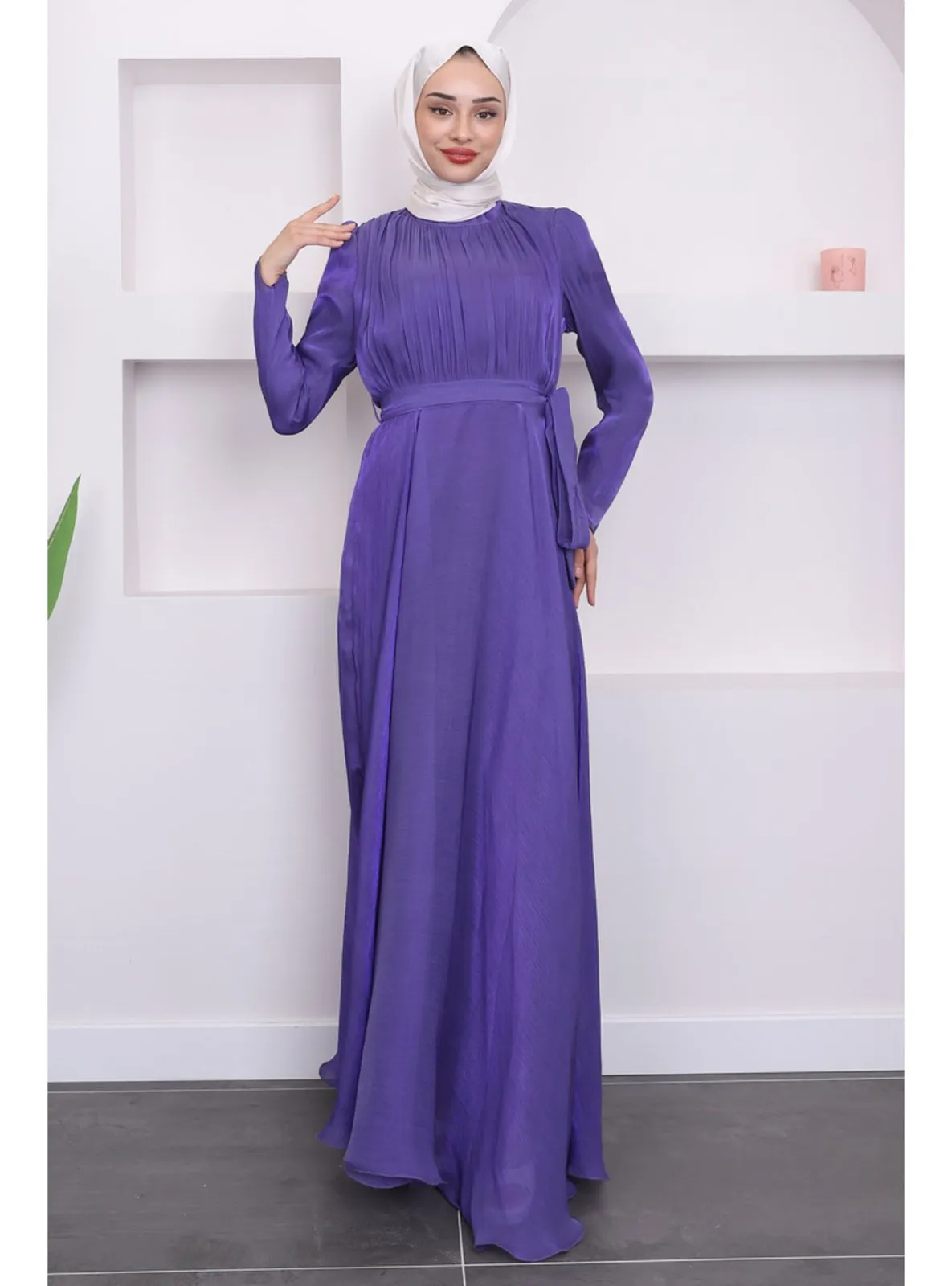 Purple - Fully Lined - Modest Evening Dress